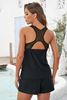 Immagine di Plus Size Swimwear  Black Two-piece V Neck Racerback